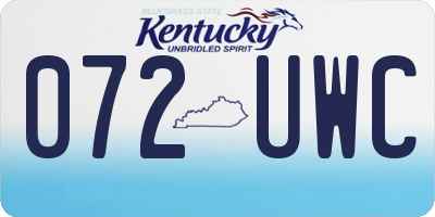 KY license plate 072UWC