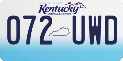 KY license plate 072UWD