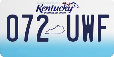 KY license plate 072UWF