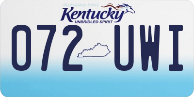 KY license plate 072UWI