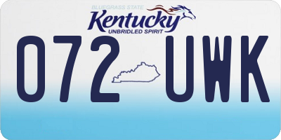 KY license plate 072UWK