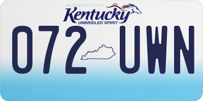 KY license plate 072UWN