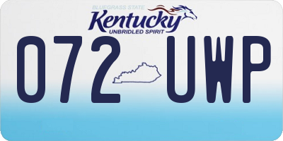 KY license plate 072UWP