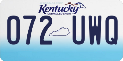 KY license plate 072UWQ