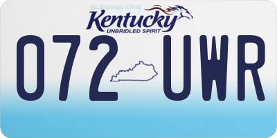 KY license plate 072UWR