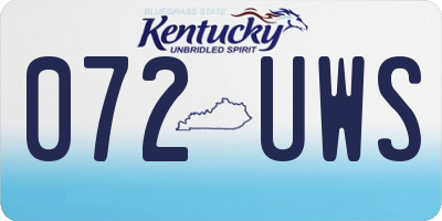 KY license plate 072UWS