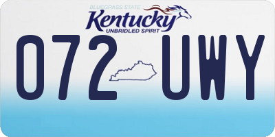 KY license plate 072UWY