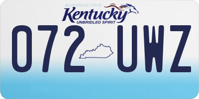 KY license plate 072UWZ
