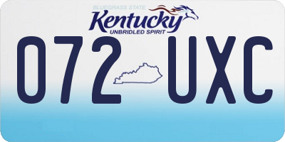KY license plate 072UXC