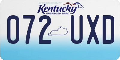 KY license plate 072UXD