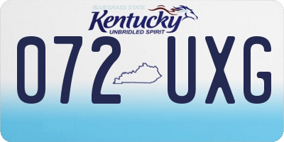 KY license plate 072UXG