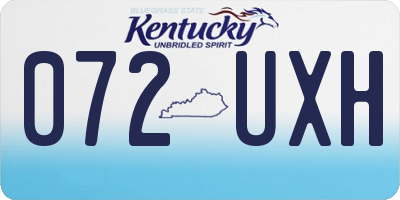 KY license plate 072UXH