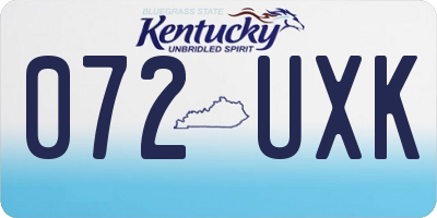 KY license plate 072UXK