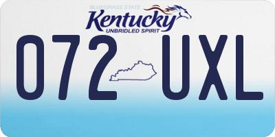 KY license plate 072UXL