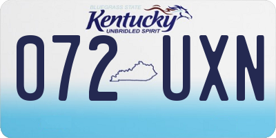 KY license plate 072UXN