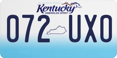 KY license plate 072UXO