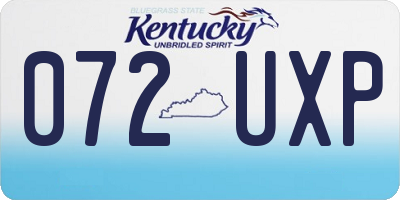KY license plate 072UXP