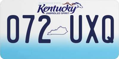KY license plate 072UXQ