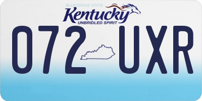 KY license plate 072UXR
