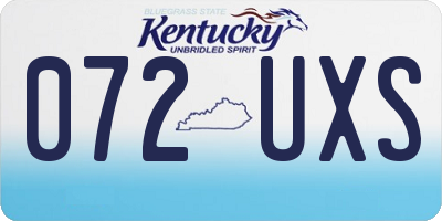 KY license plate 072UXS