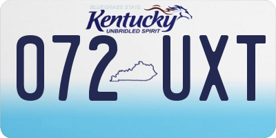 KY license plate 072UXT