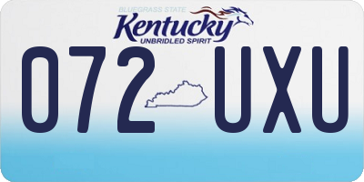 KY license plate 072UXU