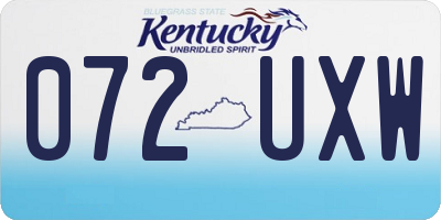 KY license plate 072UXW