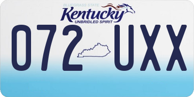 KY license plate 072UXX