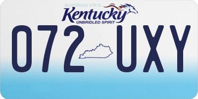 KY license plate 072UXY