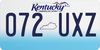 KY license plate 072UXZ