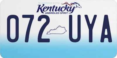 KY license plate 072UYA