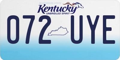 KY license plate 072UYE