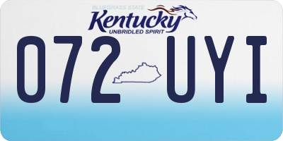 KY license plate 072UYI
