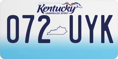 KY license plate 072UYK