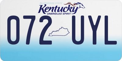 KY license plate 072UYL