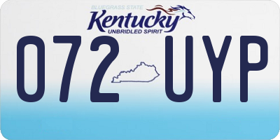 KY license plate 072UYP