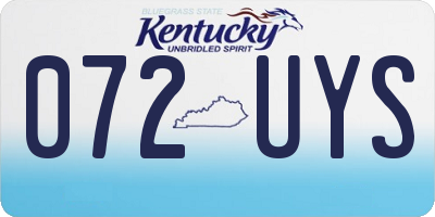 KY license plate 072UYS