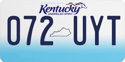 KY license plate 072UYT