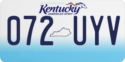 KY license plate 072UYV