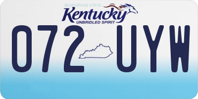 KY license plate 072UYW