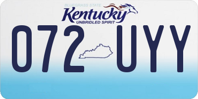 KY license plate 072UYY
