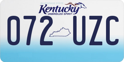 KY license plate 072UZC