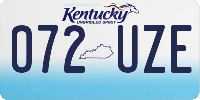 KY license plate 072UZE
