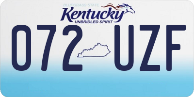KY license plate 072UZF