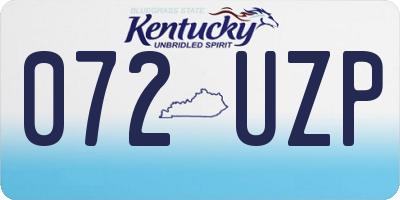KY license plate 072UZP