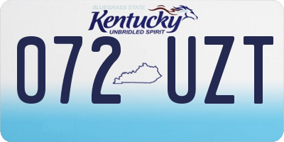 KY license plate 072UZT