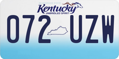 KY license plate 072UZW