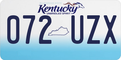 KY license plate 072UZX