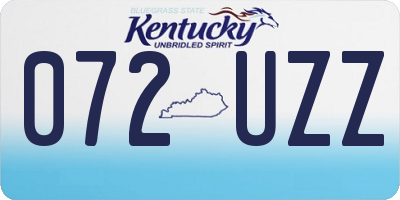 KY license plate 072UZZ