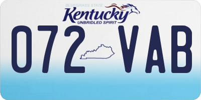 KY license plate 072VAB